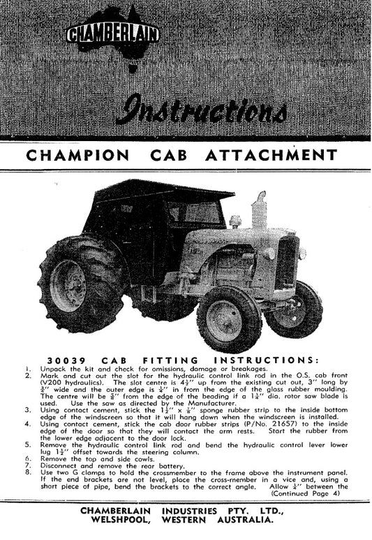 Chamberlain Cab Attachment (Manual)