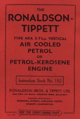 Ronaldson-Tippett Type NRA 5-8HP Vertical Engine (Manual)