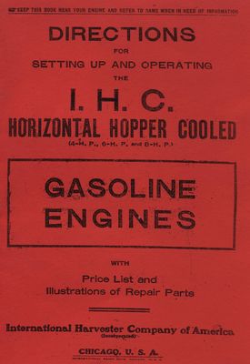 IHC 4, 6 & 8 hp Horizontal Hopper Cooled Gasoline Engines (Manual)