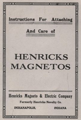 Henricks Magnetos Type S, S4, M, LC & Eureka DC (Manual)