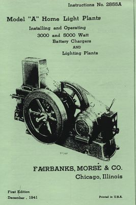 Fairbanks-Morse Model A Home Light Plants (Manual)