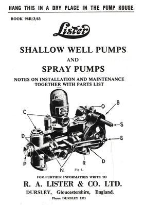 Lister Shallow Well Pumps & Spray Pumps (Manual)