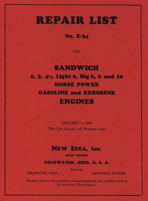 Sandwich 2, 3, 4.5, Light 6, Big 6, 8 & 10hp (Manual)