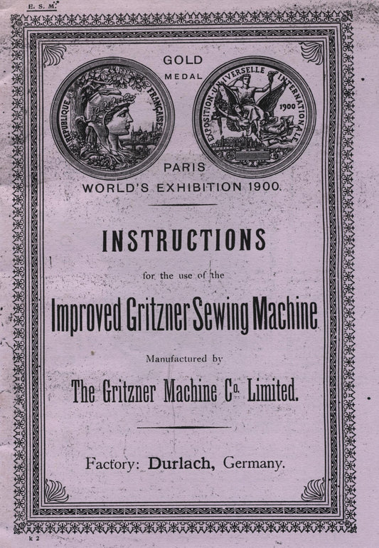 Gritzner Sewing Machine (Manual)