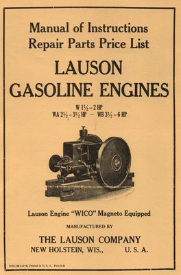 Lauson Gasoline Engines W 1.5-2 WA 2.5-3.5 WB 3.5- 6hp  (Manual)