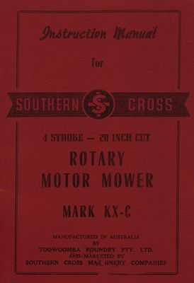 Southern Cross KX-C Rotary Motor Mower (Manual)