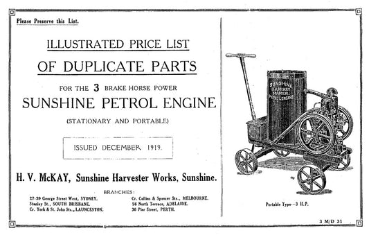 Sunshine Petrol Engine 3HP (Manual)